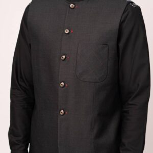 Ojekide Charcoal Grey Vest with Black Shirt and Trousers